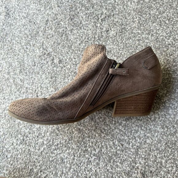 Dr Scholls Never End Ankle Boot Sz 9.5 Brown Camel Perforated - Picture 10 of 11